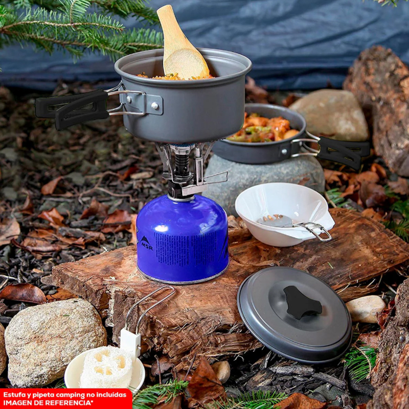 Kit De Cocina Para Camping Olla Y Sarten